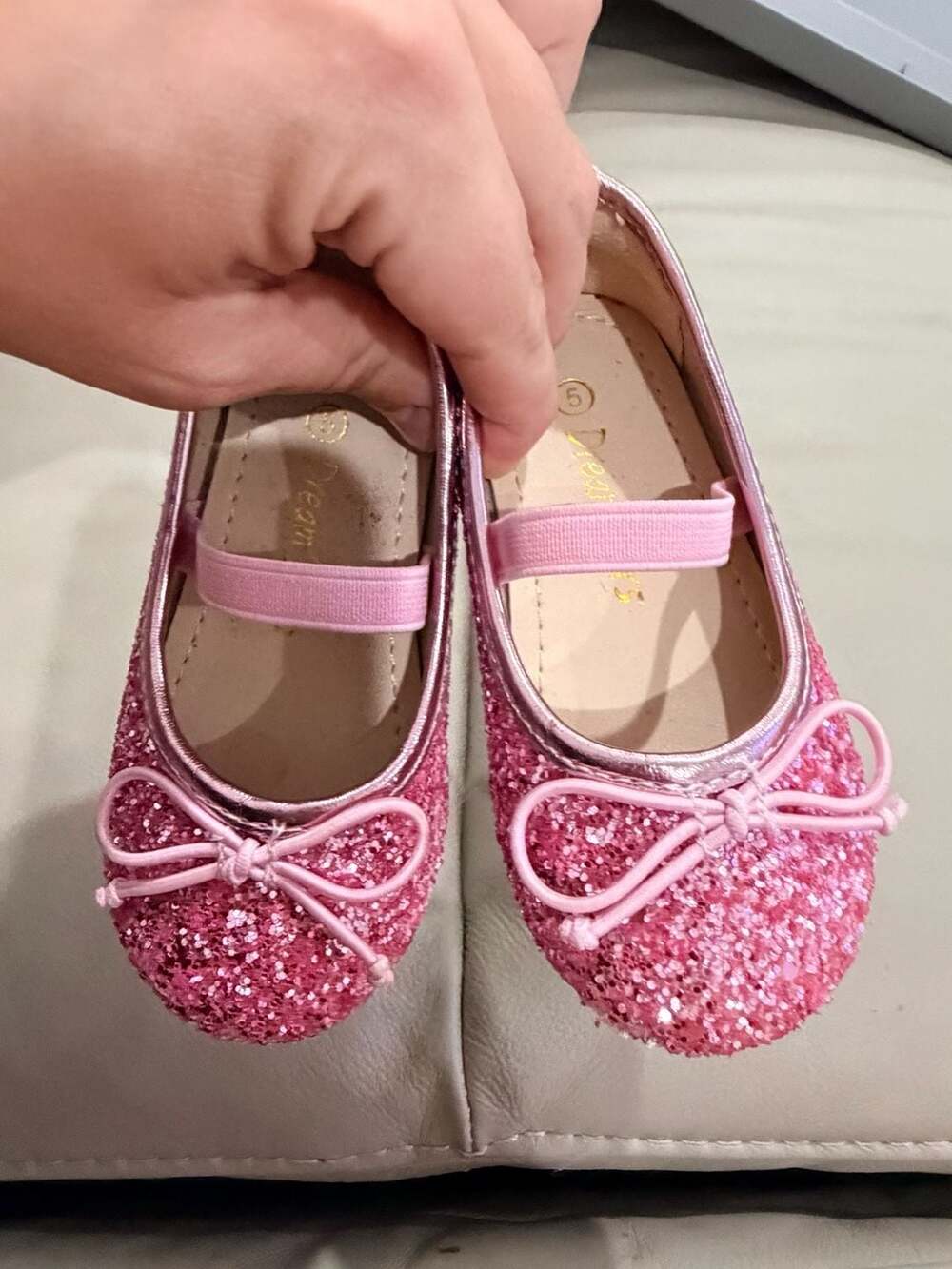 Dream Pairs Glitter Ballet Flats Size 5 Pink Mary Jane Shoes